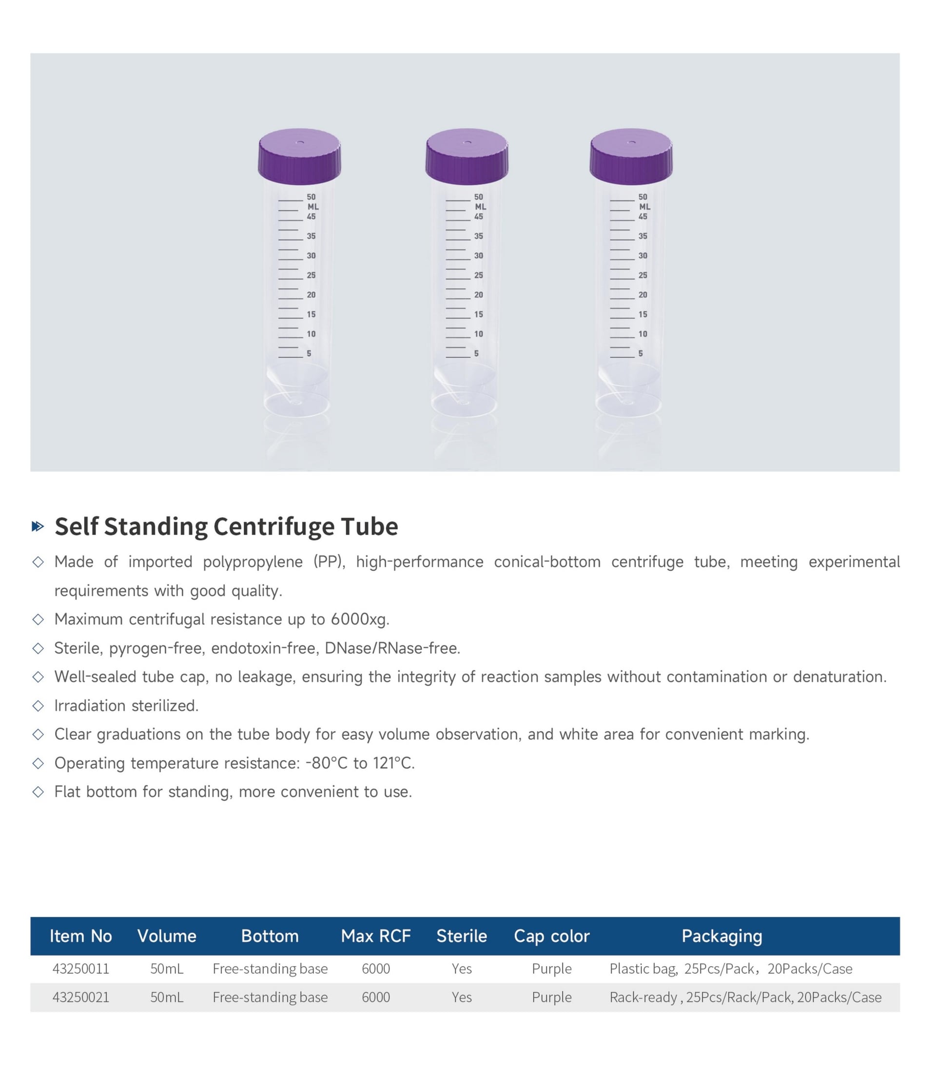 Tubes de Centrifugation Autoportants - Detail 1